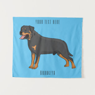 Tapiz Ilustracion de personalizado de perro de Rottweile