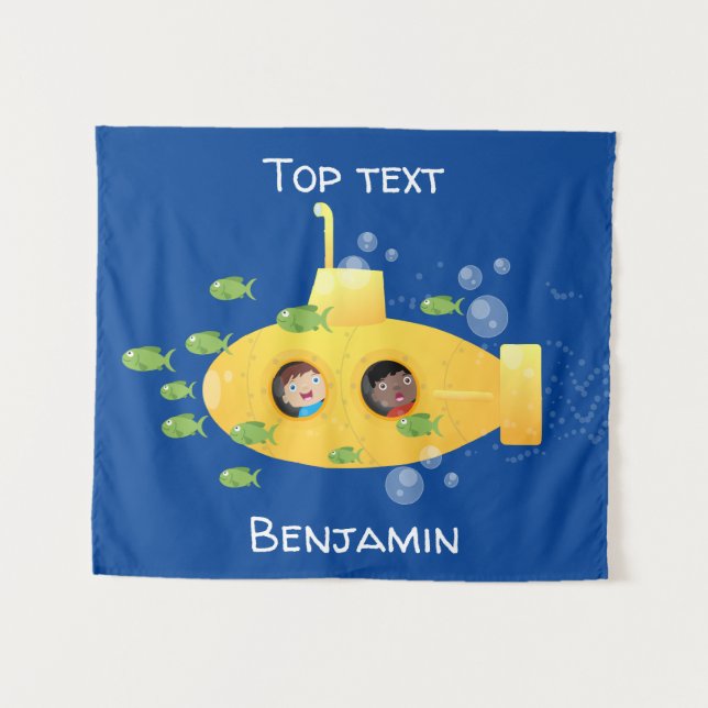 Tapiz Ilustracion de personalizado de pescado submarino  (Anverso (horizontal))