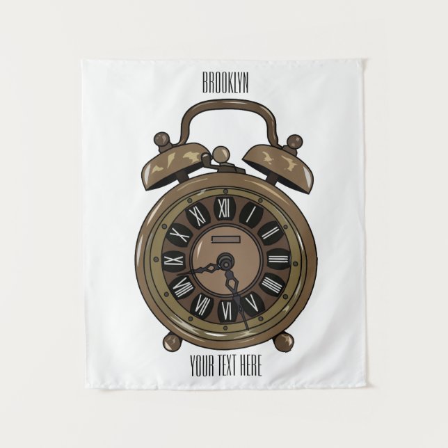 Tapiz Ilustracion de personalizado de reloj de alarma (Anverso)