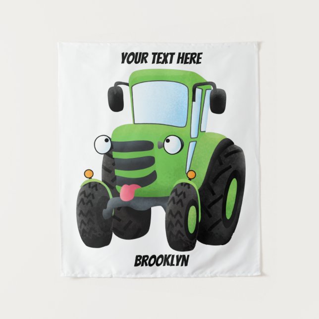 Tapiz Ilustracion de personalizado de tractores de granj (Anverso)