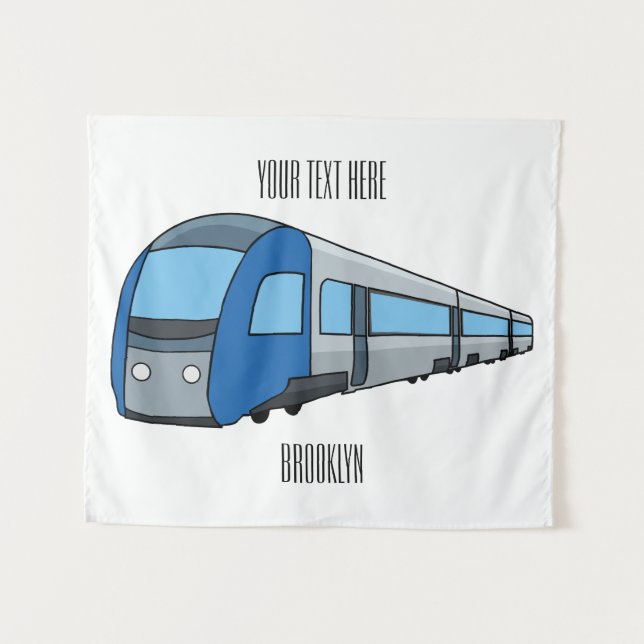 Tapiz Ilustracion de personalizado de trenes eléctricos (Anverso (horizontal))