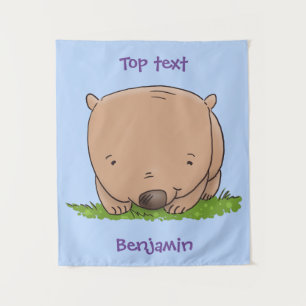 Tapiz Ilustracion de personalizado de wombat para bebé l