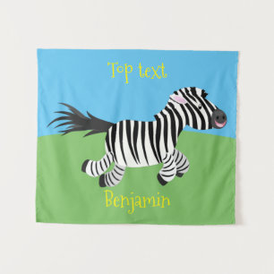 Tapiz Ilustracion de personalizado de zebra graciosa