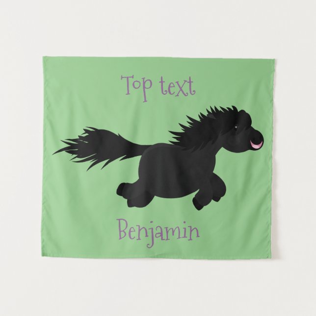 Tapiz Ilustracion de personalizado del pony de Shetland  (Anverso (horizontal))