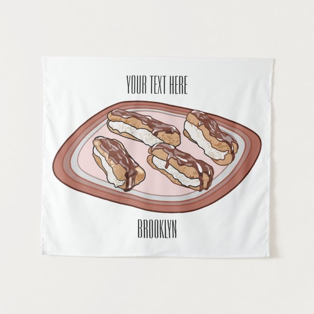 Tapiz Ilustracion de personalizado eclair de chocolate (Anverso (horizontal))