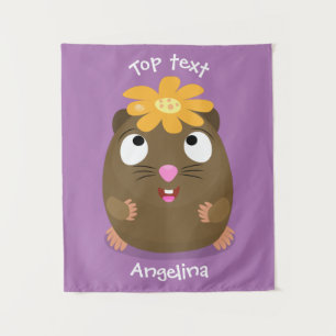 Tapiz Ilustracion de personalizado feliz de conejillo de