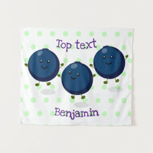 Tapiz Ilustracion de personalizado morado de arándanos a