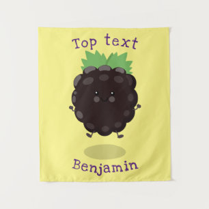 Tapiz Ilustracion de personalizado morado de moras alegr