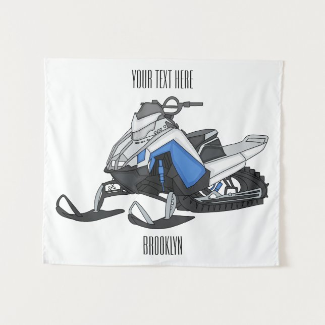 Tapiz Ilustracion de personalizado para motos de nieve (Anverso (horizontal))