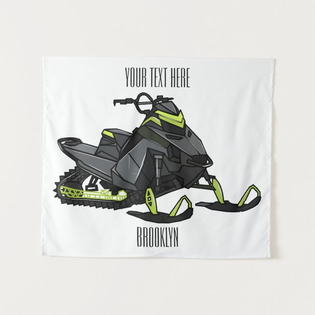 Tapiz Ilustracion de personalizado para motos de nieve (Anverso (horizontal))