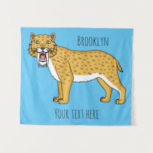 Tapiz Ilustracion de tigre con dientes de saber