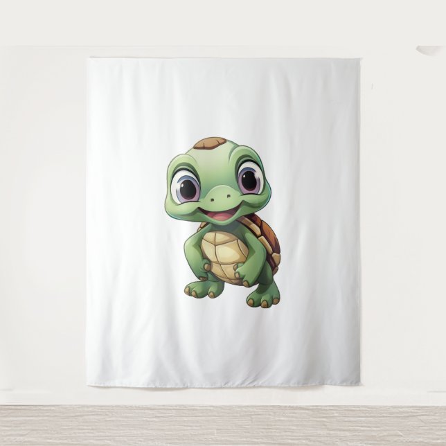 Tapiz ilustracion de tortuga personalizado (Anverso)