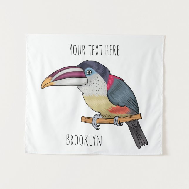 Tapiz Ilustracion del personalizado de aves de Curl cres (Anverso (horizontal))