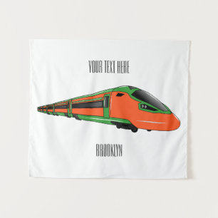 Tapiz Ilustracion del personalizado del tren de bala