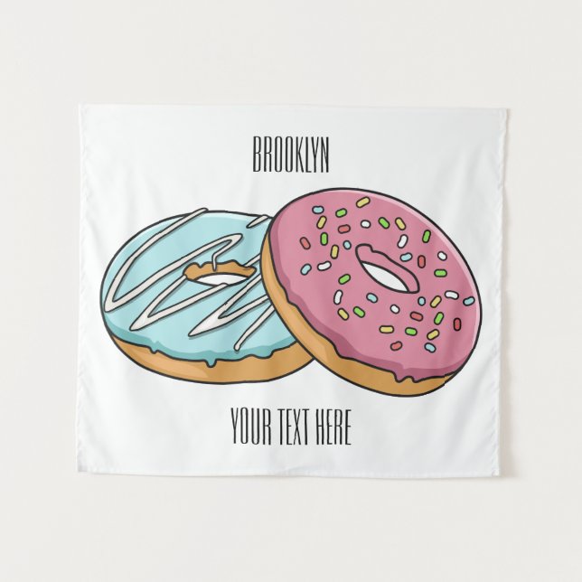 Tapiz Ilustracion Donut personalizado (Anverso (horizontal))