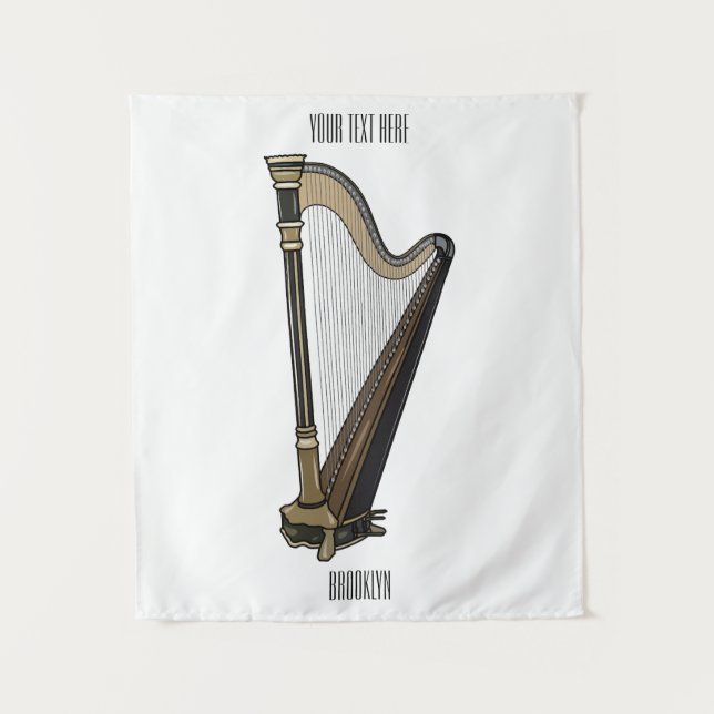 Tapiz Ilustracion Harp personalizado (Anverso)