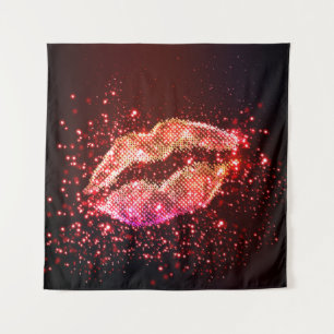 Tapiz Ilustracion Lip Editable: Diseño Gráfico Simple