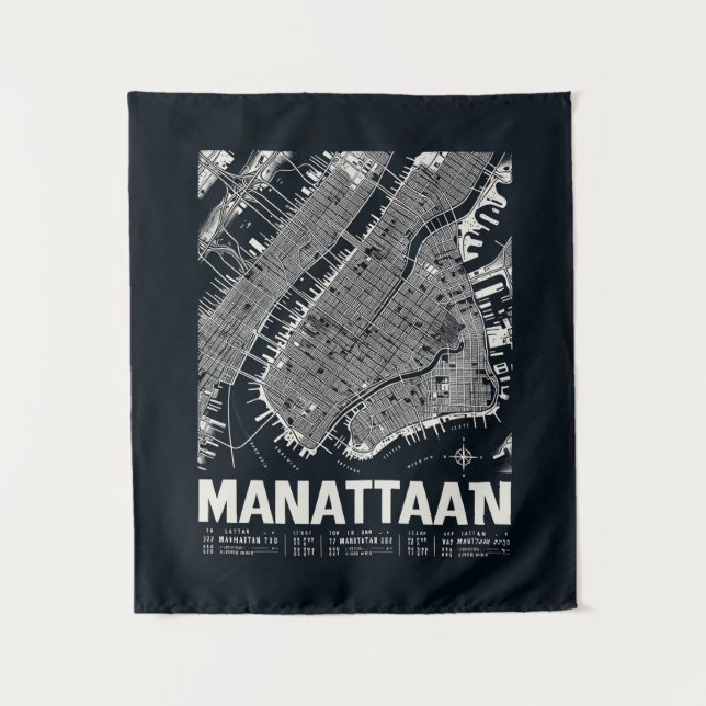 Tapiz Ilustracion Mapa de Manhattan (Anverso)