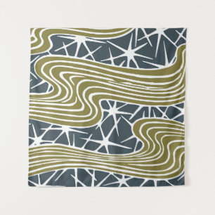 Tapiz Ilustracion moderno abstracto de mediados de siglo