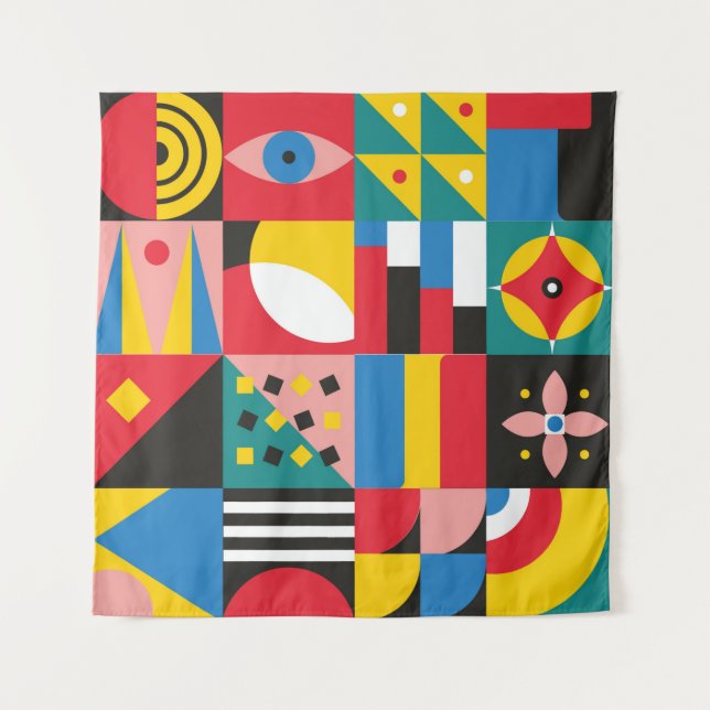 Tapiz Ilustración Neo Geométrica. Formas y patrones geom (Anverso)