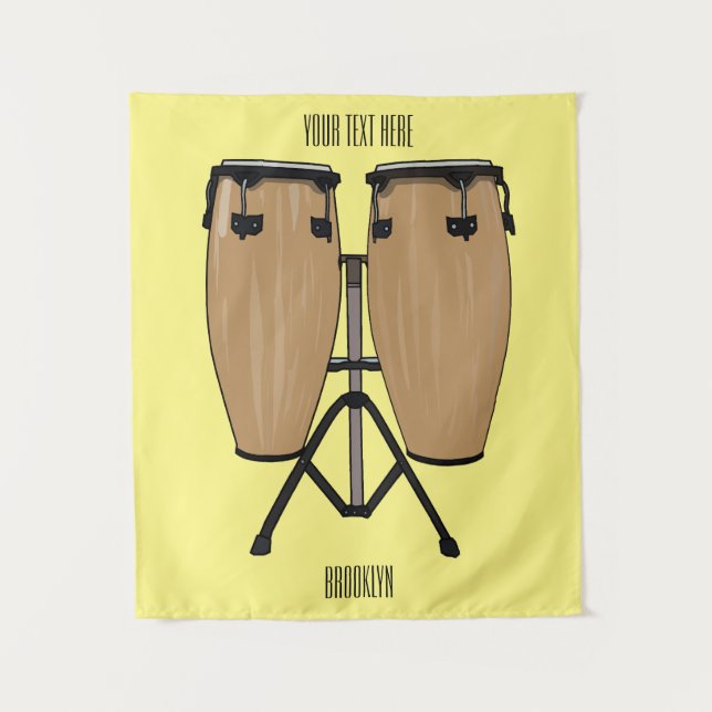 Tapiz Ilustracion personalizado Bongo drum (Anverso)