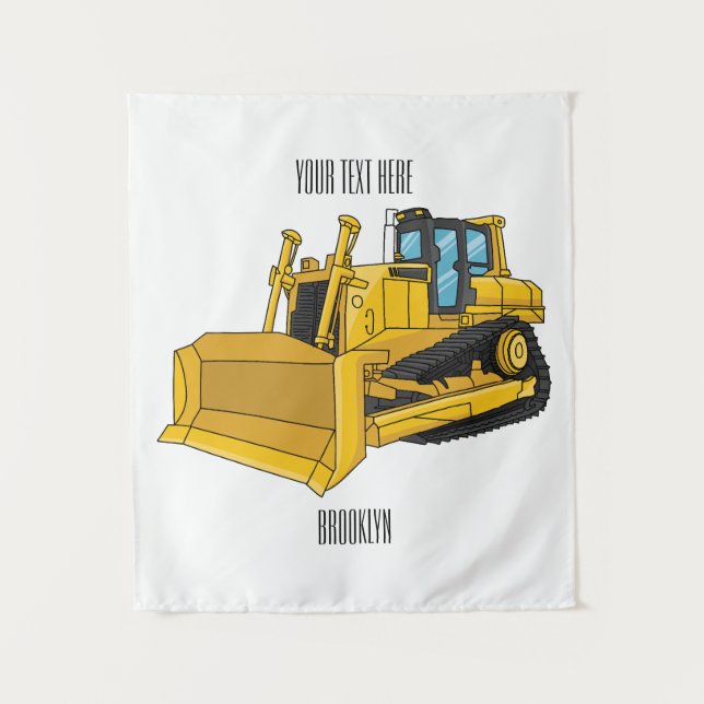 Tapiz Ilustracion personalizado Bulldozer (Anverso)