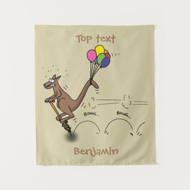 Tapiz Ilustracion personalizado canguro del humor austra (Anverso)