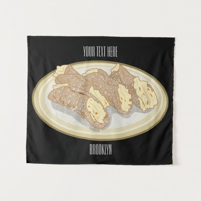 Tapiz Ilustracion personalizado Cannoli (Anverso (horizontal))