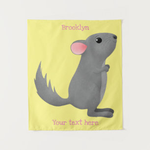 Tapiz Ilustracion personalizado chinchilla gris suave
