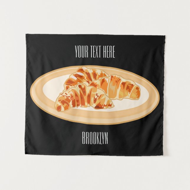 Tapiz Ilustracion personalizado croissant (Anverso (horizontal))
