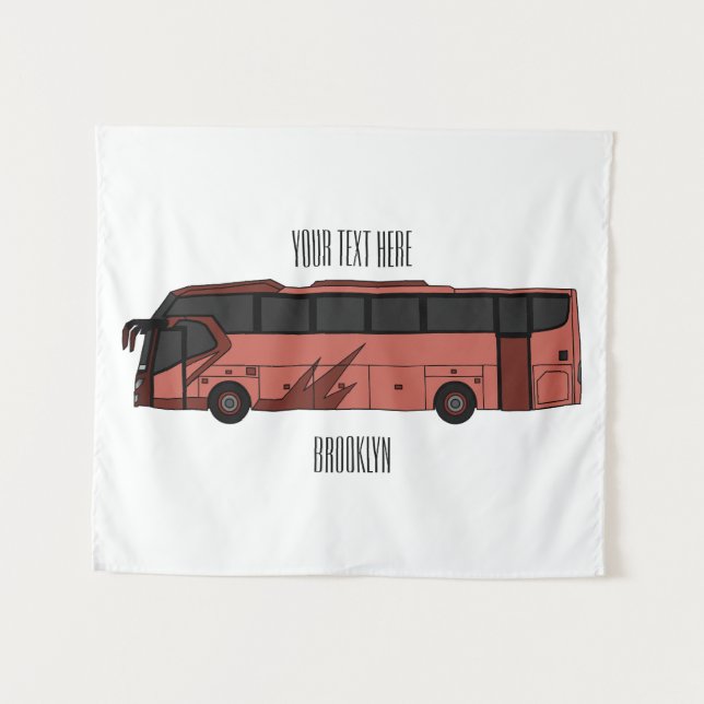 Tapiz Ilustracion personalizado de autobús (Anverso (horizontal))