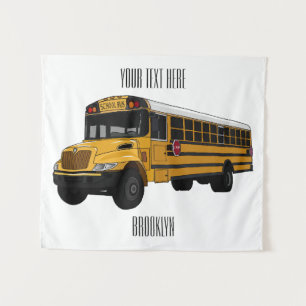 Tapiz Ilustracion personalizado de autobús escolar