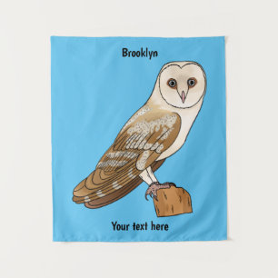 Tapiz Ilustracion personalizado de aves de búho de Barn