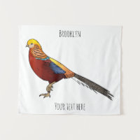 Ilustracion personalizado de aves de faisán dorado