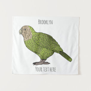 Tapiz Ilustracion personalizado de aves Kakapo