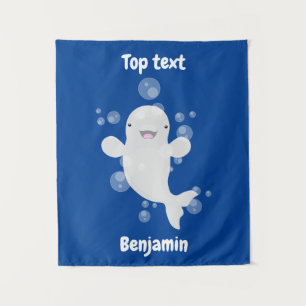 Tapiz Ilustracion personalizado de ballenas de la beluga