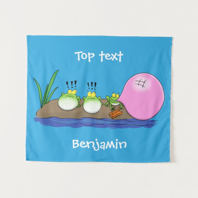 Tapiz Ilustracion personalizado de bblegum de ranas grac (Anverso (horizontal))