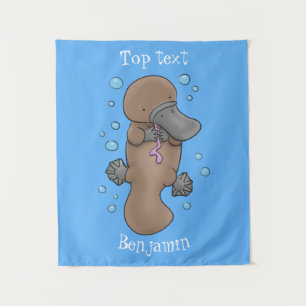 Tapiz Ilustracion personalizado de bebé de plaquypus fel