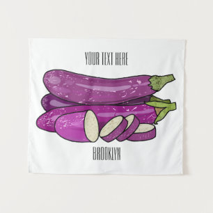 Tapiz Ilustracion personalizado de berenjenas