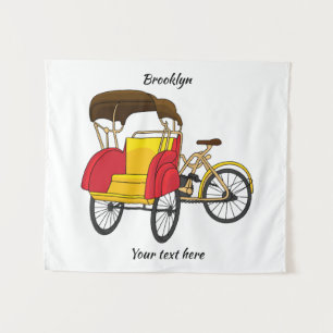 Tapiz Ilustracion personalizado de bicitaxi
