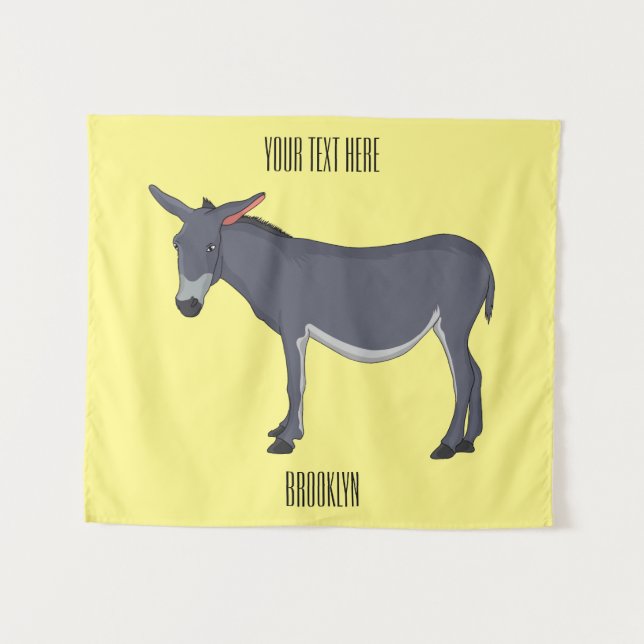 Tapiz Ilustracion personalizado de burro (Anverso (horizontal))