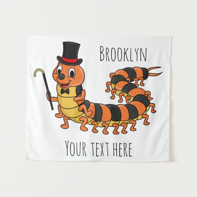 Tapiz Ilustracion personalizado de centipede gracioso (Anverso (horizontal))