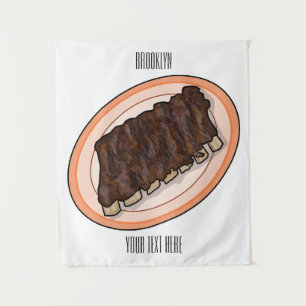 Tapiz Ilustracion personalizado de costillas cortas