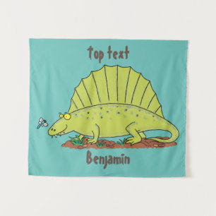 Tapiz Ilustracion personalizado de dimetrodon verde lind