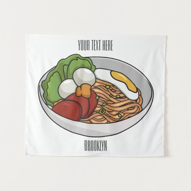 Tapiz Ilustracion personalizado de fideos (Anverso (horizontal))