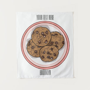Tapiz Ilustracion personalizado de galletas de chocolate