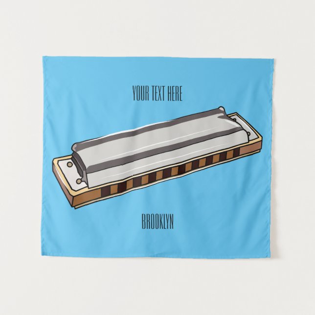 Tapiz Ilustracion personalizado de Harmonica (Anverso (horizontal))