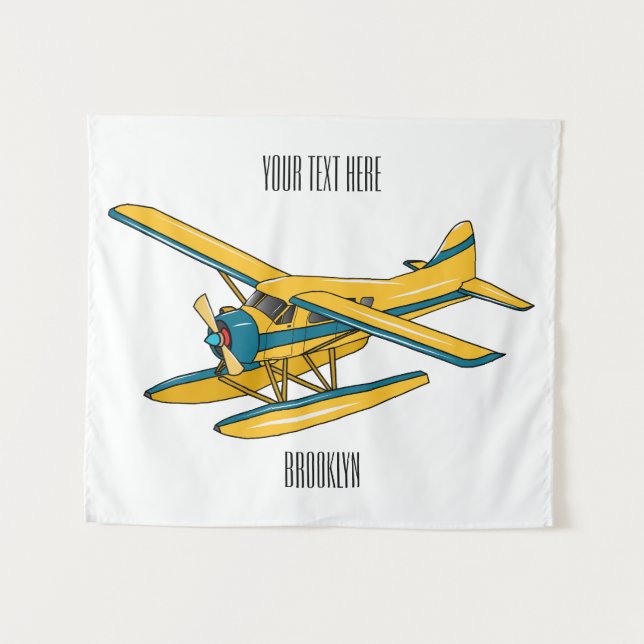 Tapiz Ilustracion personalizado de hidroavión (Anverso (horizontal))