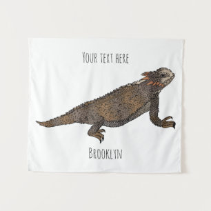 Tapiz Ilustracion personalizado de lagarto de cuerno de 