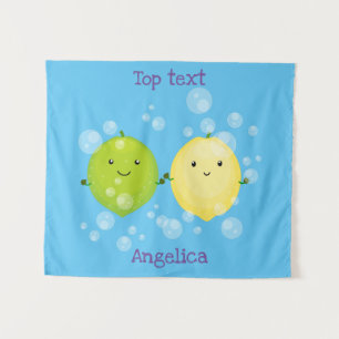 Tapiz Ilustracion personalizado de lima de limón feliz